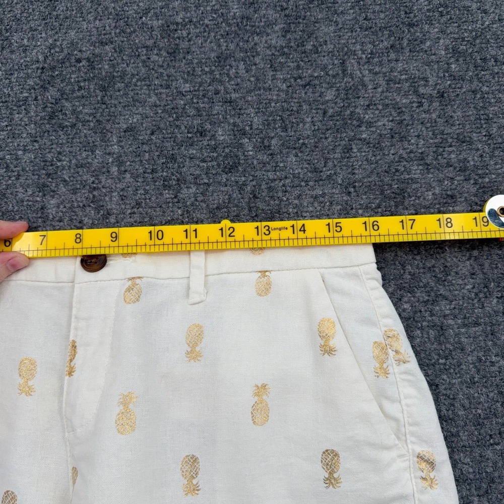 Old Navy Pineapple Chino Shorts Womens 6 Linen Blend White Gold - Picture 5 of 8